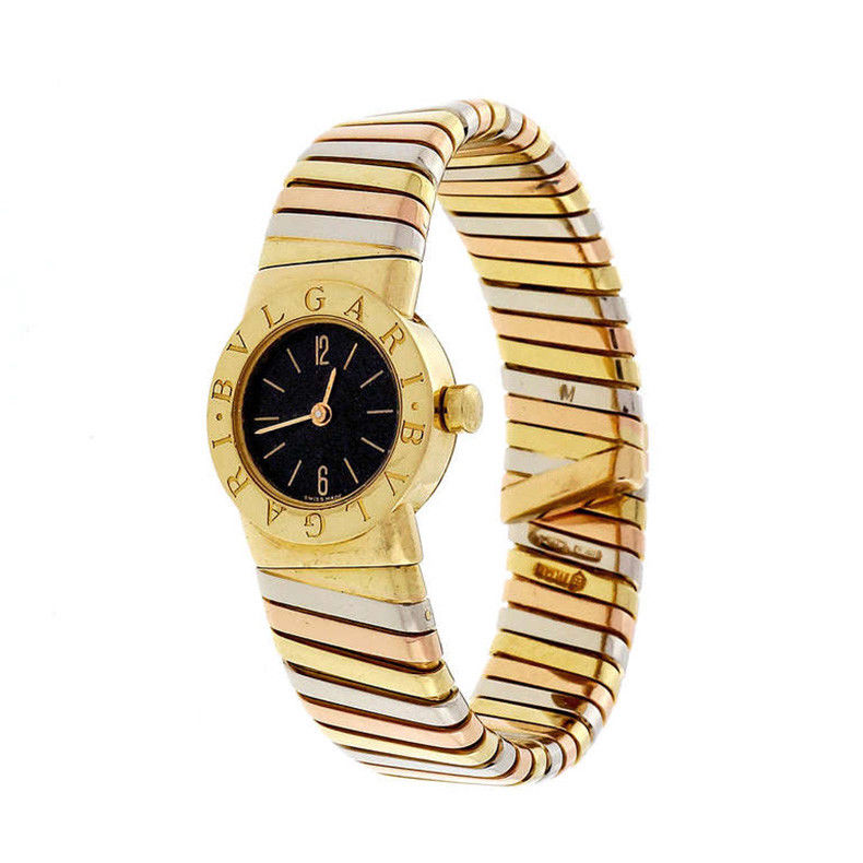 Estate Bulgari Tubogas 18k Tri Color Watch
