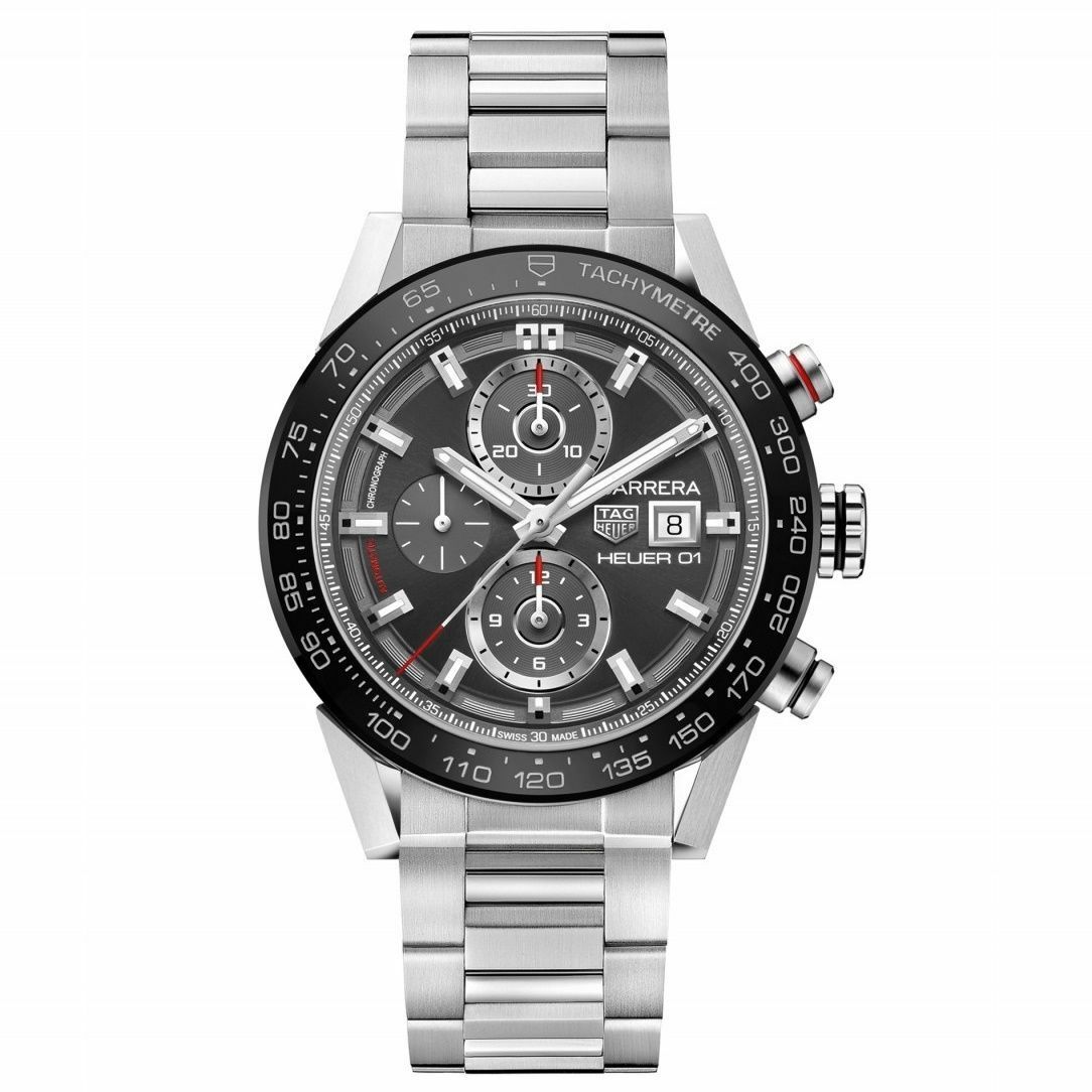 TAG HEUER CALIBRE HEUER 01 CAR201W.BA0714  AUTOMATIC GREY CHORNO MENS WATCH 