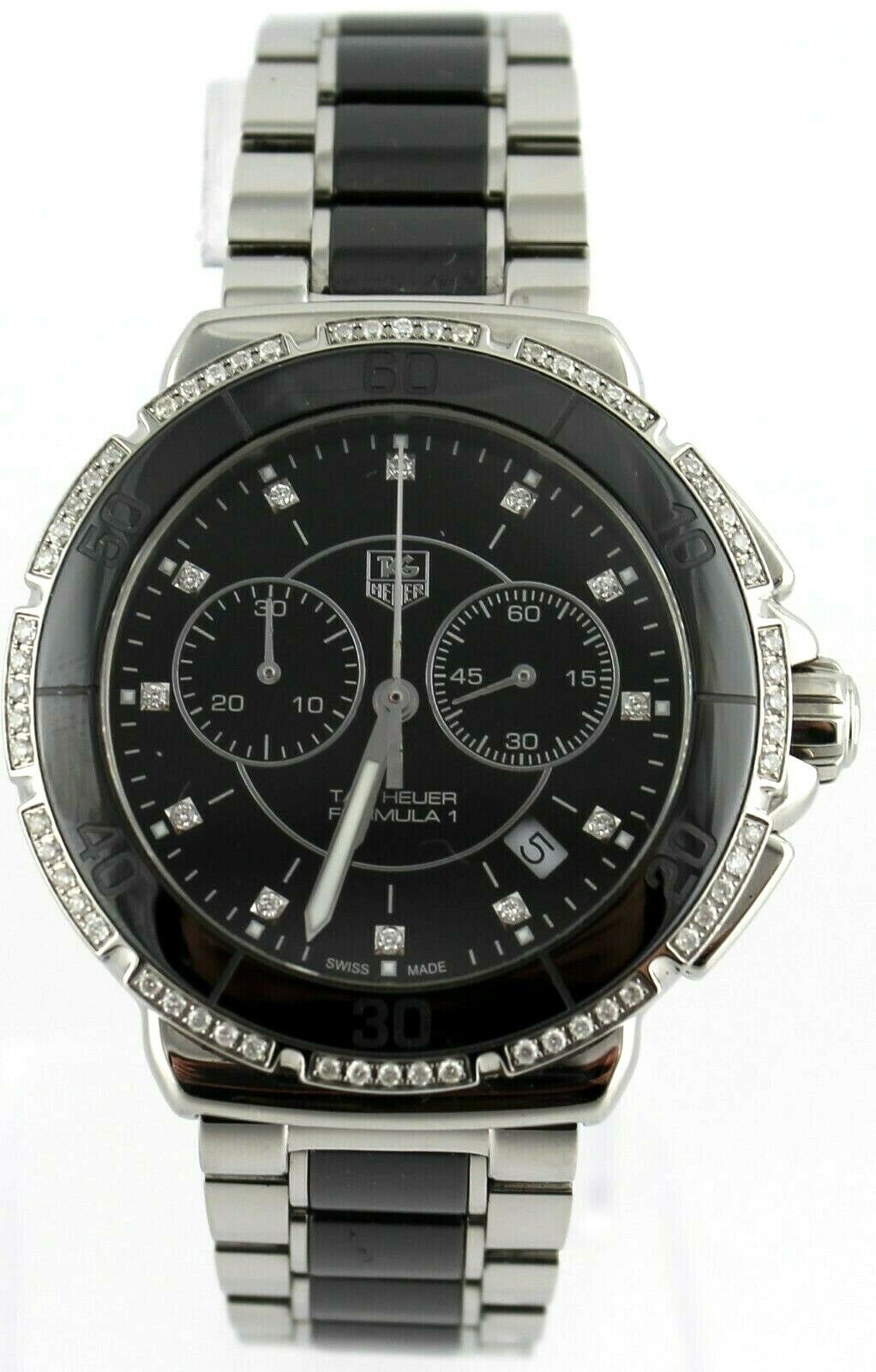 TAG HEUER FORMULA 1 CAH1212.BA0862 DIAMOND BLACK CERAMIC LADIES PRESTIGE WATCH