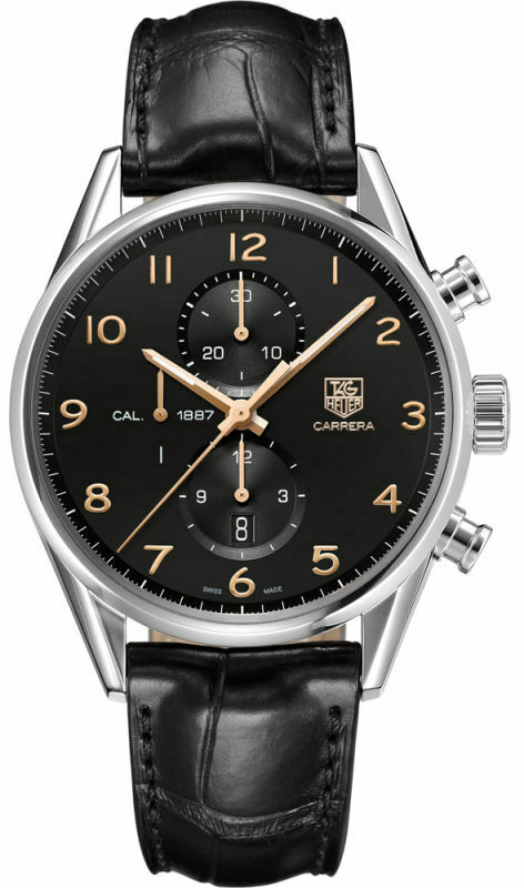TAG HEUER CARRERA 1887 CAR2014.FC6235 AUTOMATIC ROSE GOLD BLACK LEATHER WATCH
