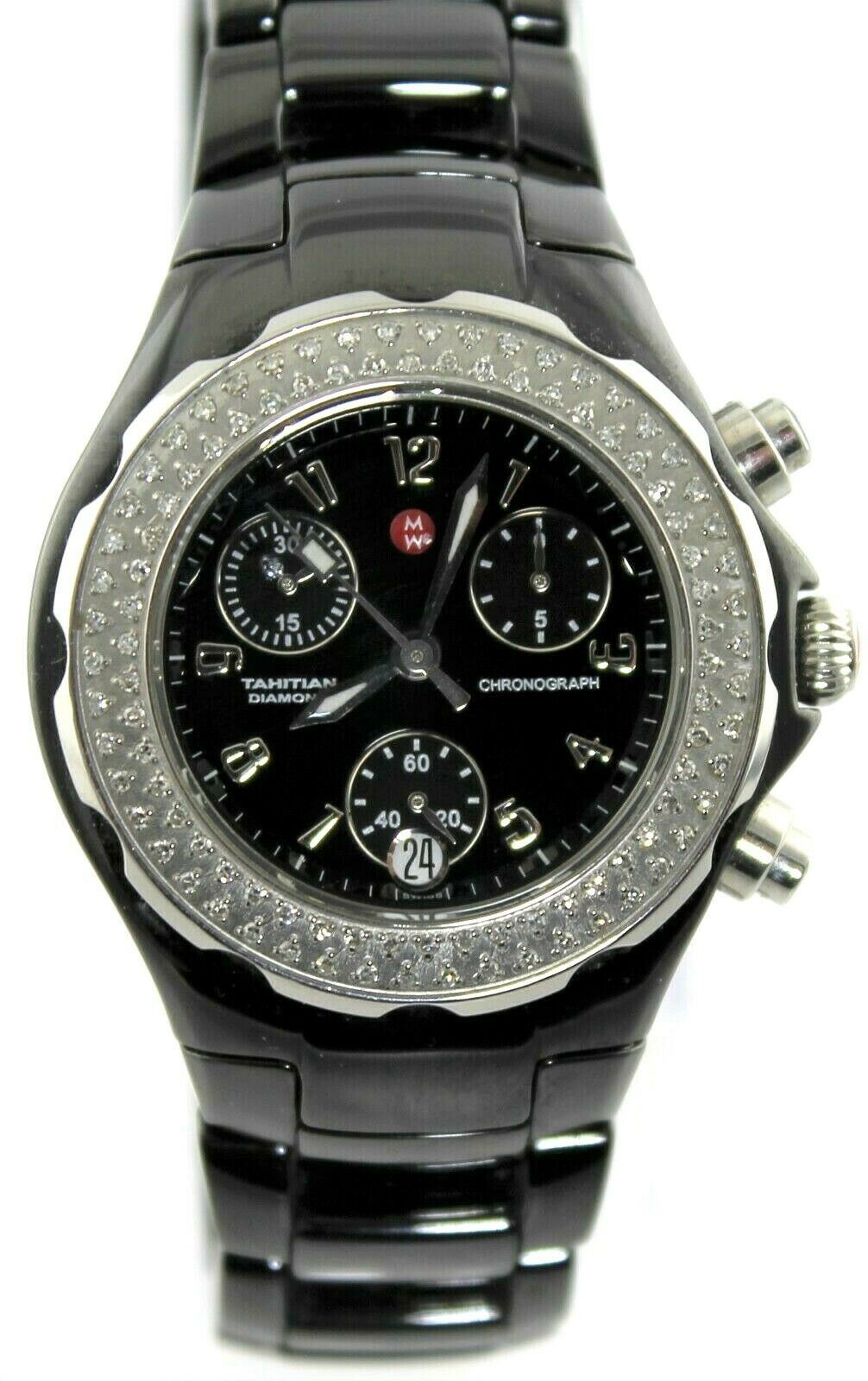 Michele Black Ceramic Chronograph Watch MICHELE Ceramic Case Ceramic Band Wristwatches for sale | eBay main image 4