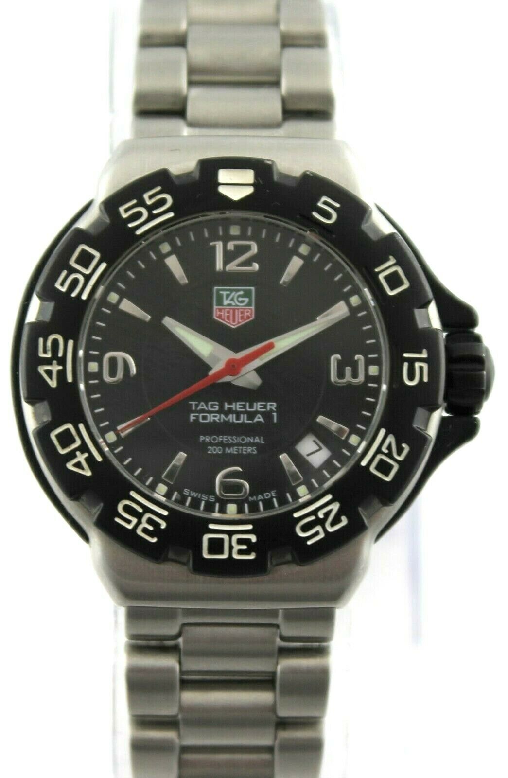 TAG HEUER FORMULA 1 WAC1210.BA0851 STEEL SWISS QUARTZ MENS MIDSIZE MINT WATCH