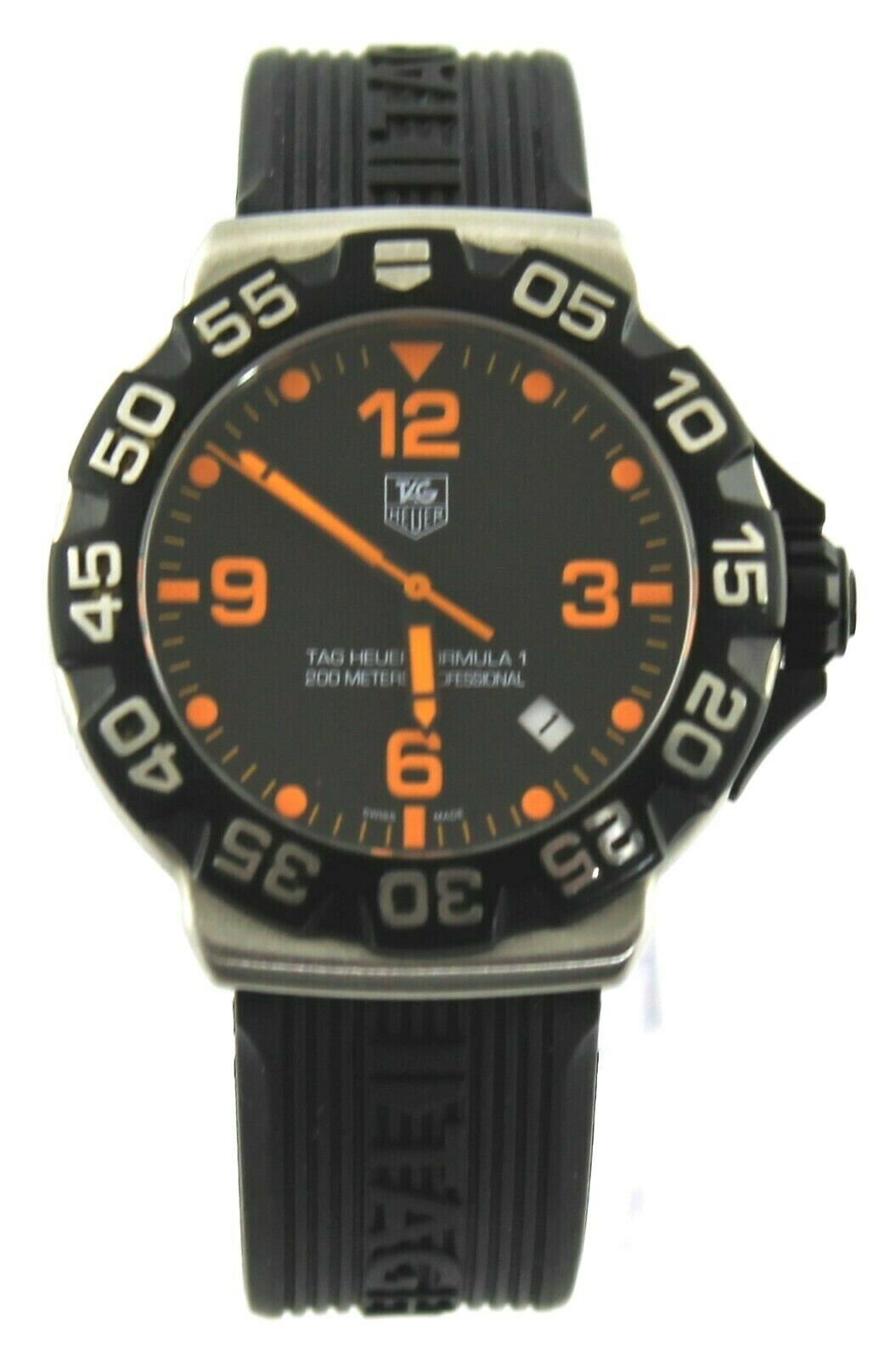 TAG HEUER FORMULA 1 WAH1116.FT6024 QUARTZ ORANGE NUMBERS RUBBER QUARTZ WATCH