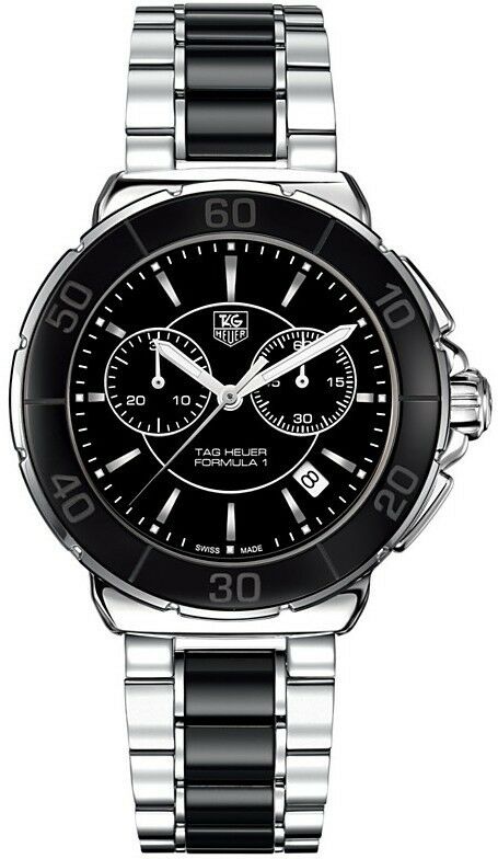 TAG HEUER FORMULA 1 CAH1210.BA0862 BLACK CERAMIC QUARTZ CHRONO WATCH GIFT IDEA