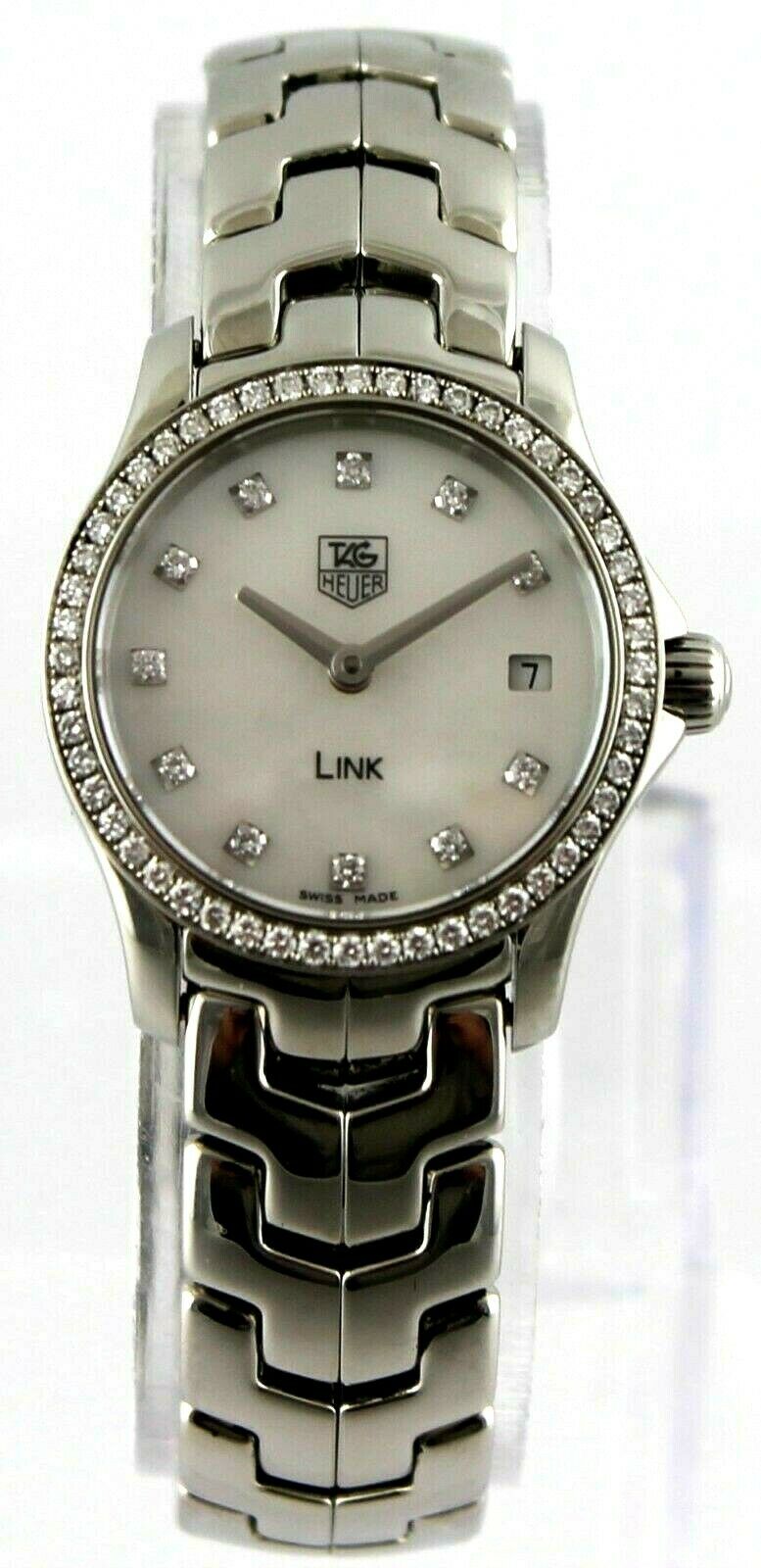 TAG HEUER LADIES LINK WJF1417.BA0589 SWISS QUARTZ DIAMOND PEARL MINI WATCH