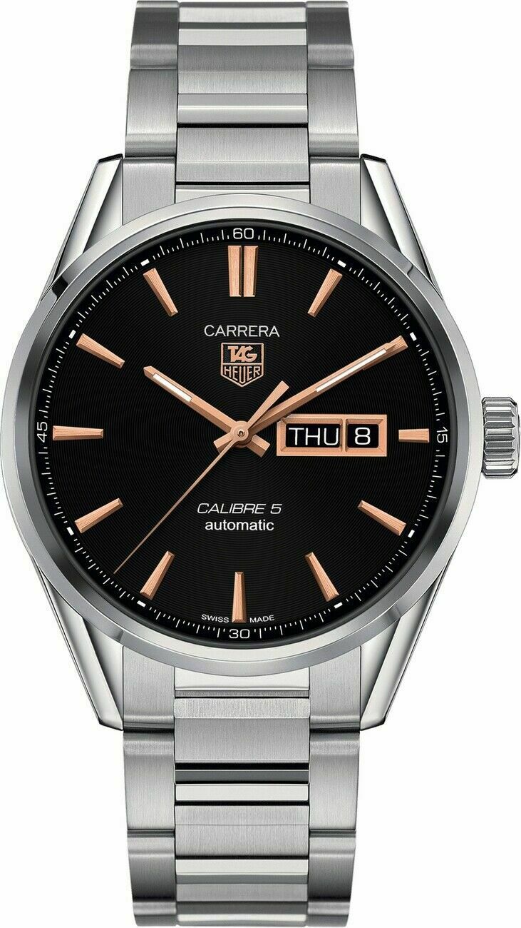 TAG HEUER CARRERA WAR201C.BA0723 MEN'S ROSE GOLD AUTOMATIC DAY DATE LUXURY WATCH