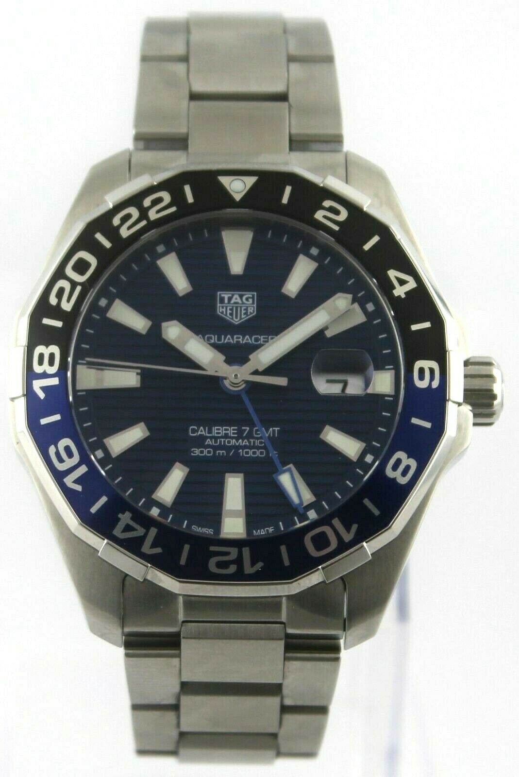 TAG HEUER AQUARACER AUTOMATICGMT BATMAN BLUE LUXURY MENS WATCH