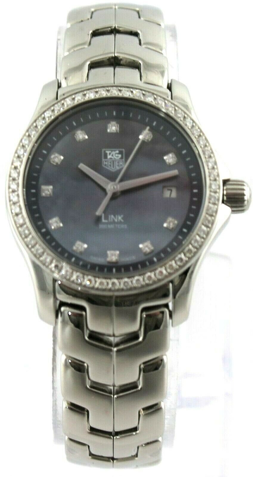 TAG HEUER LADIES LINK WJF131G.BA0572 DIAMOND BLUE MOTHER OF PEARL WATCH PAPERS
