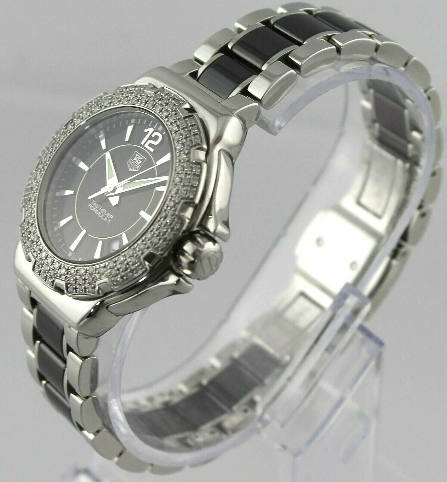 TAG HEUER FORMULA 1 WAH1214.BA0859 DIAMOND BEZEL BLACK 