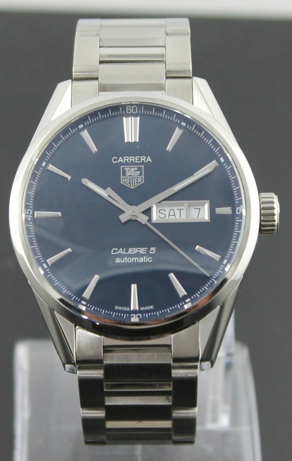TAG HEUER CARRERA  MEN'S BLUE AUTOMATIC DAY DATE LUXURYMENS WATCH