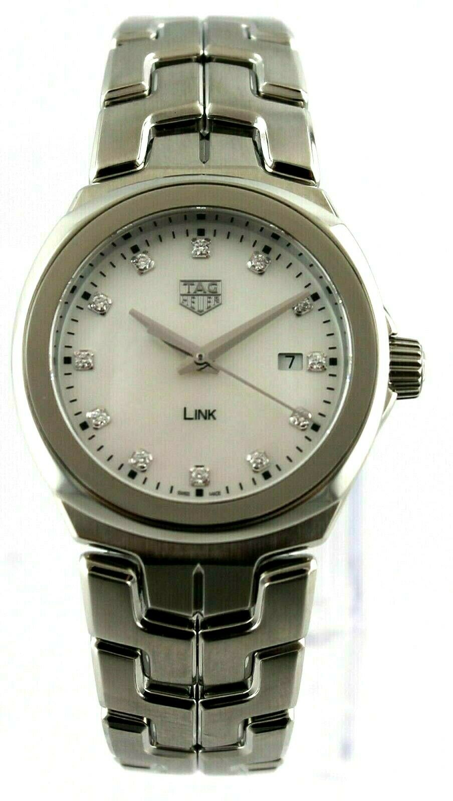 TAG HEUER WOMENS LINK  DIAMOND DIAL SWISS QUARTZ PEARL MINT WATCH