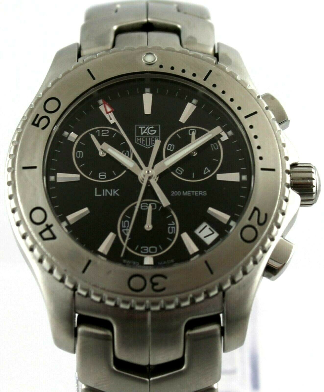 TAG HEUER LINK .BA0576 QUARTZ CHRONOGRAPH STEEL BLACK LUXURY MENS WATCH
