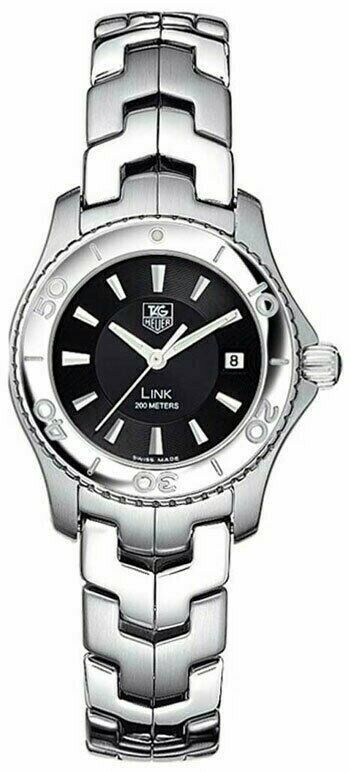 TAG HEUER LADIES LINK  SWISS QUARTZ DIVER LUXURY BLACK WATCH MINT