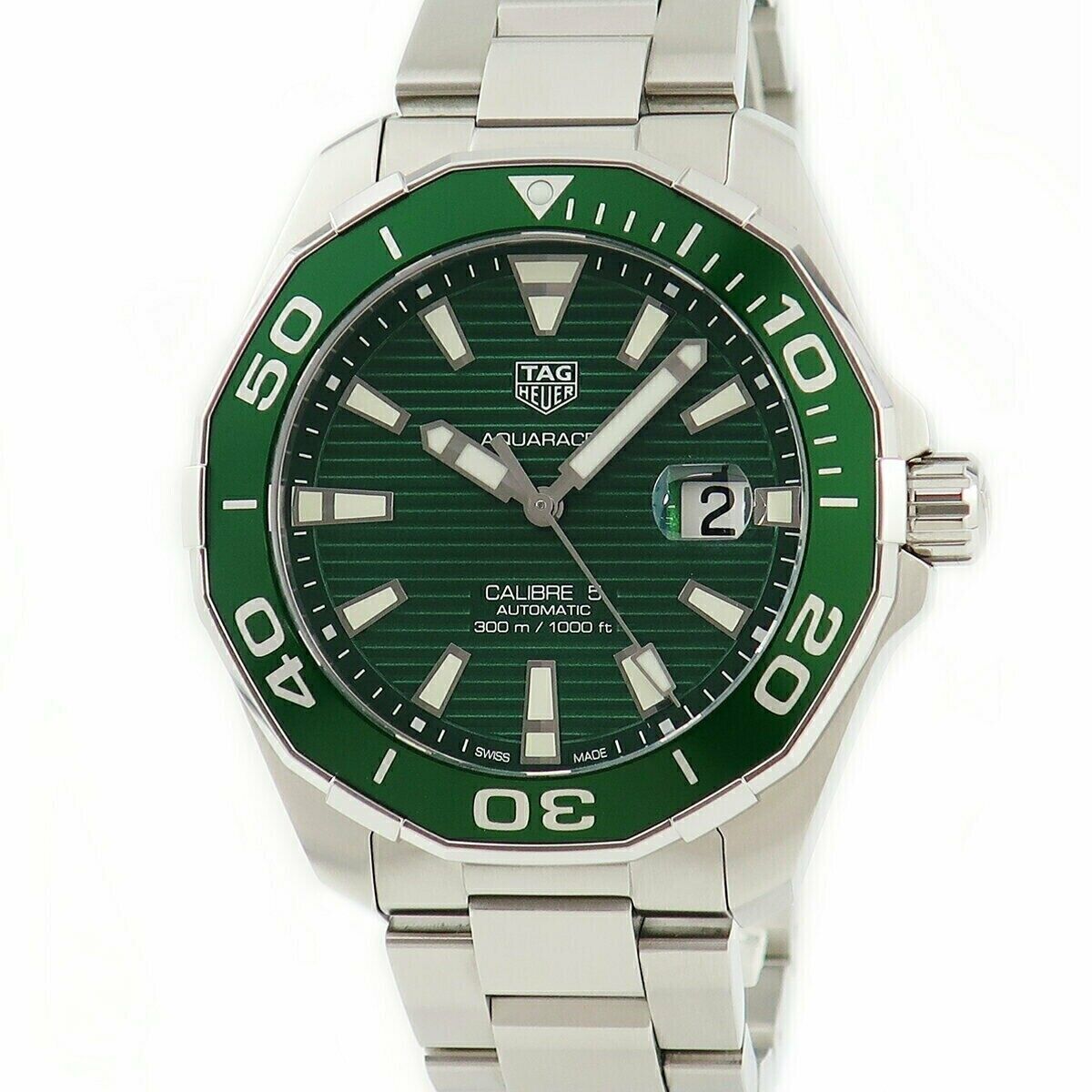 TAG HEUER AQUARACER AUTOMATIC GREEN BEZEL LUXURY MENS SWISS WATCH