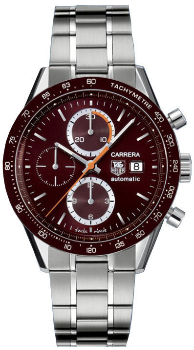 TAG HEUER CARRERA  AUTOMATIC CHORNOGRAPH STEEL BROWN WATCH