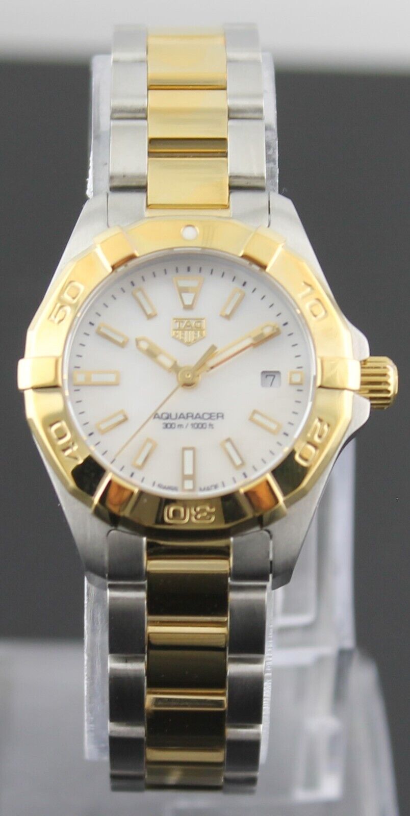 TAG HEUER AQUARACER WBD1420.BB0321 PEARL 18K GOLD LADIES SWISS QUARTZ WATCH SET