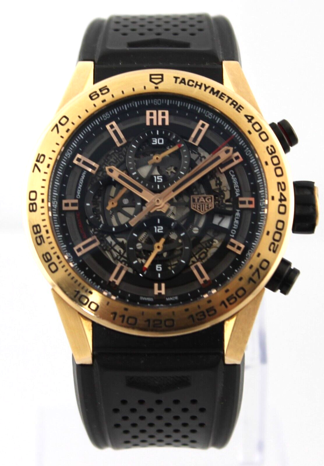 Tag Heuer Carrera CAR2A5B.FT6044 Calibre Heuer 01 18k ROSE GOLD Skeleton Watch