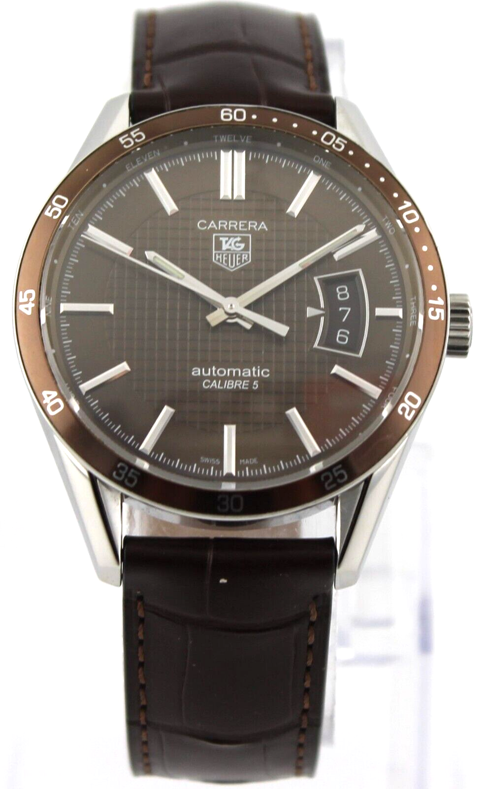 TAG HEUER CARRERA WV211N.FC6181 BROWN LEATHER AUTOMATIC MENS