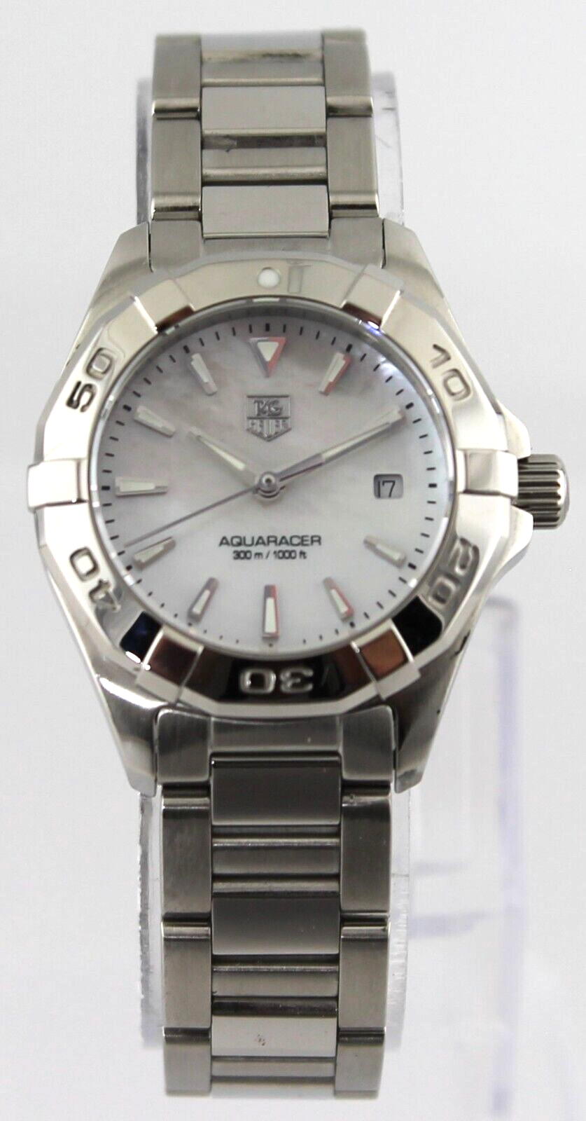TAG HEUER LADIES AQUARACER    SWISS MOTHER OF PEARL QUARTZ WATCH