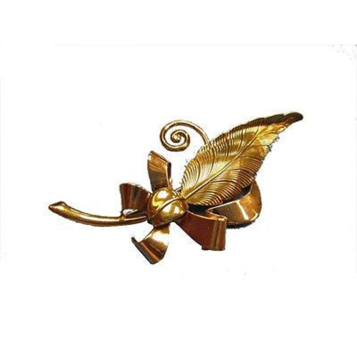 Estate 1935-1940 Retro Art Deco 14k Textured Pink & Green Gold Plant Leaves Pin