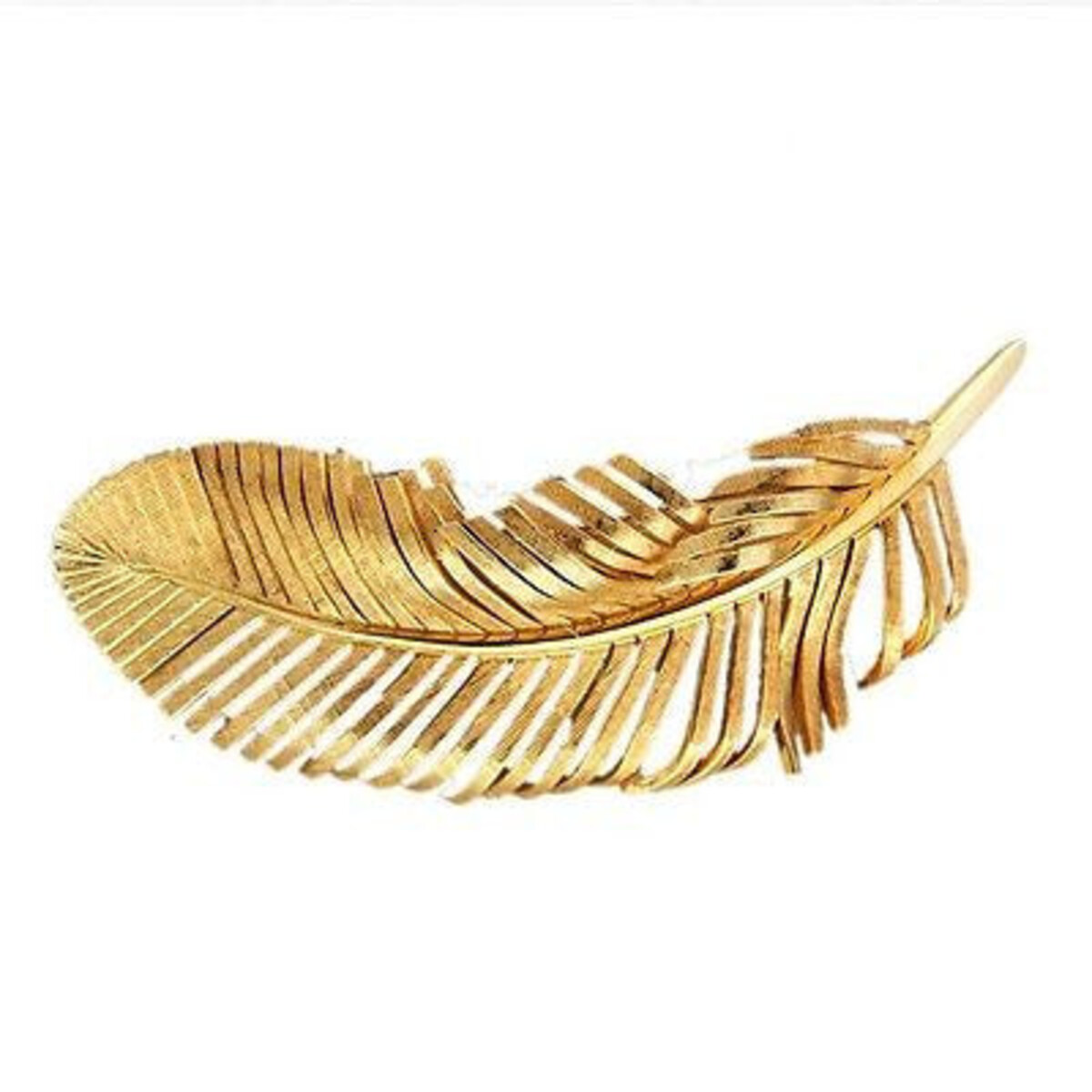 Tiffany & Co. 14K Yellow Gold Textured Feather Pin Brooch
