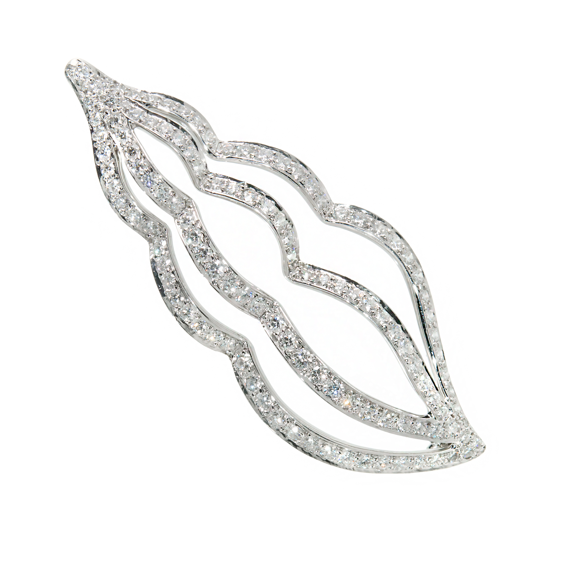 Tiffany  Co. Platinum with 2ct. Diamond Sea Whelk Shell Pin Brooch