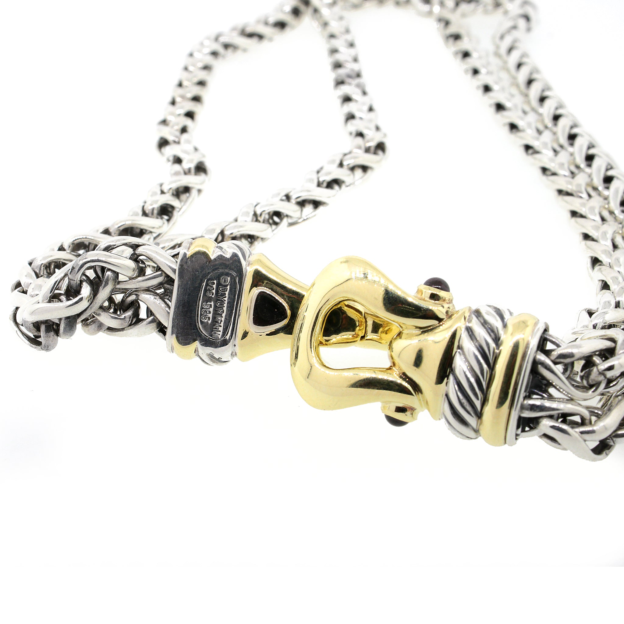 David Yurman Sterling Silver, Solid14 Karat Gold Double Wheat