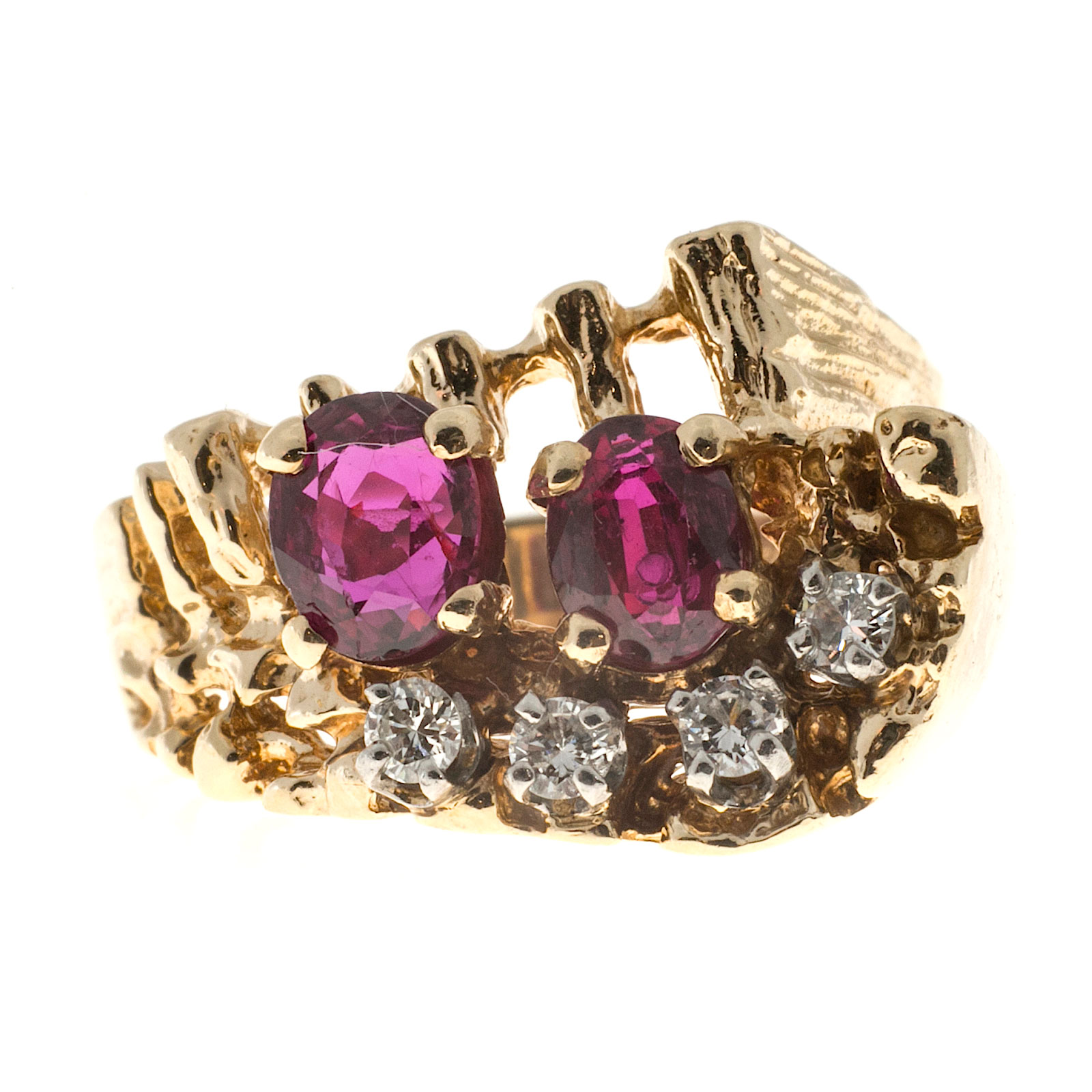 14K Yellow Gold with 2.00ct Ruby  0.40ct Diamond Ring Size 6.5