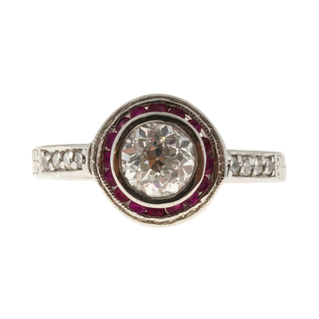 Platinum Diamond  1.07ct Ruby Ring Size 6