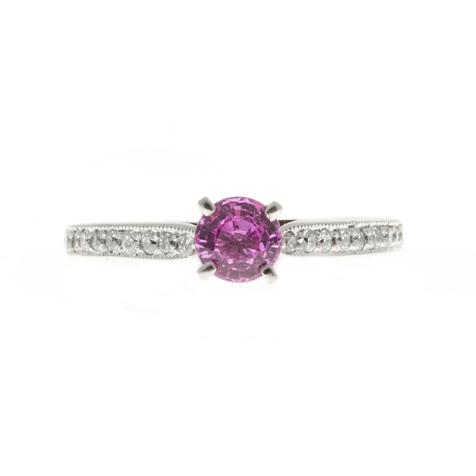 Platinum 0.62ct Sapphire  0.20ct Diamond Ring Size 6.5