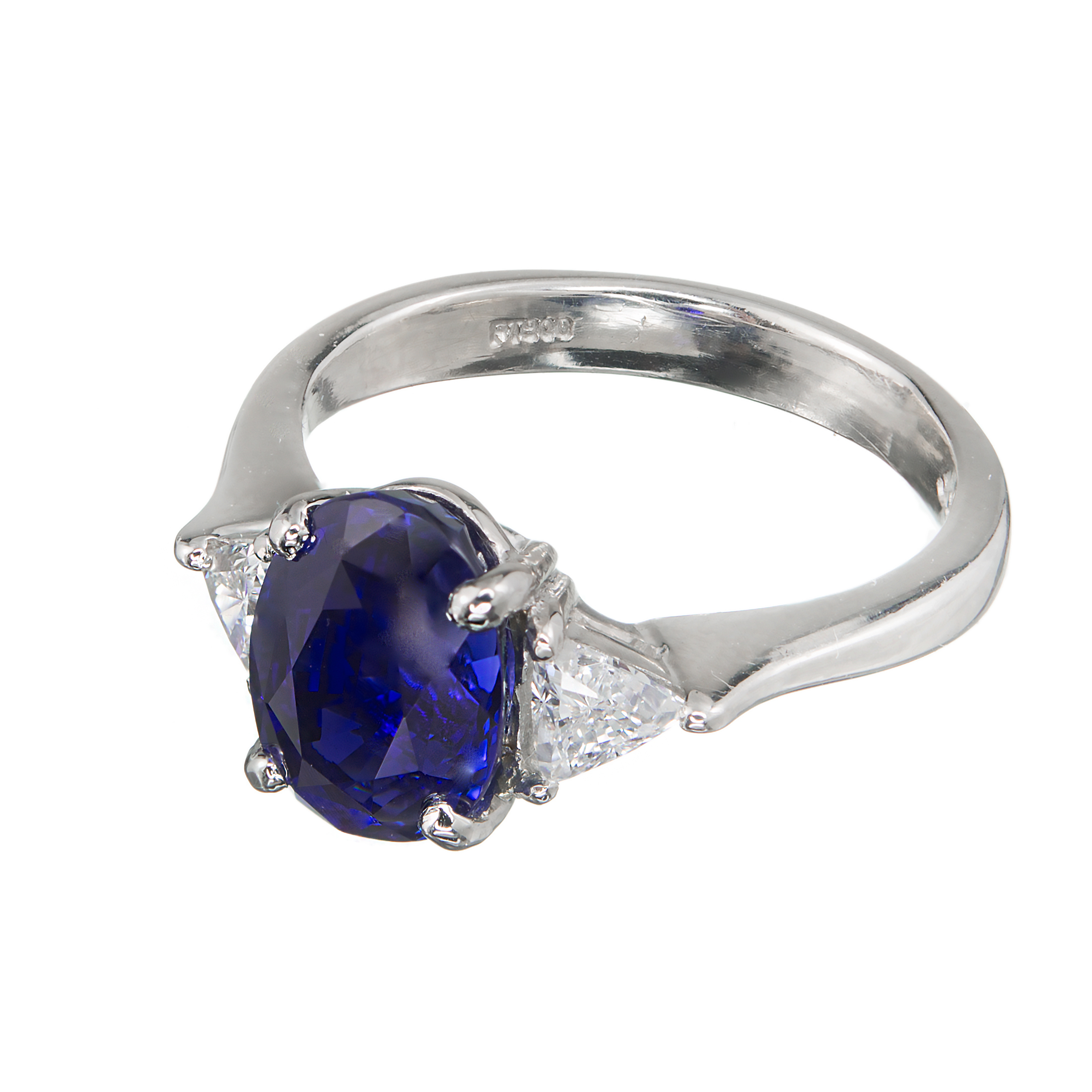 Platinum 3.18ct Sapphire  Diamond Ring Size 6