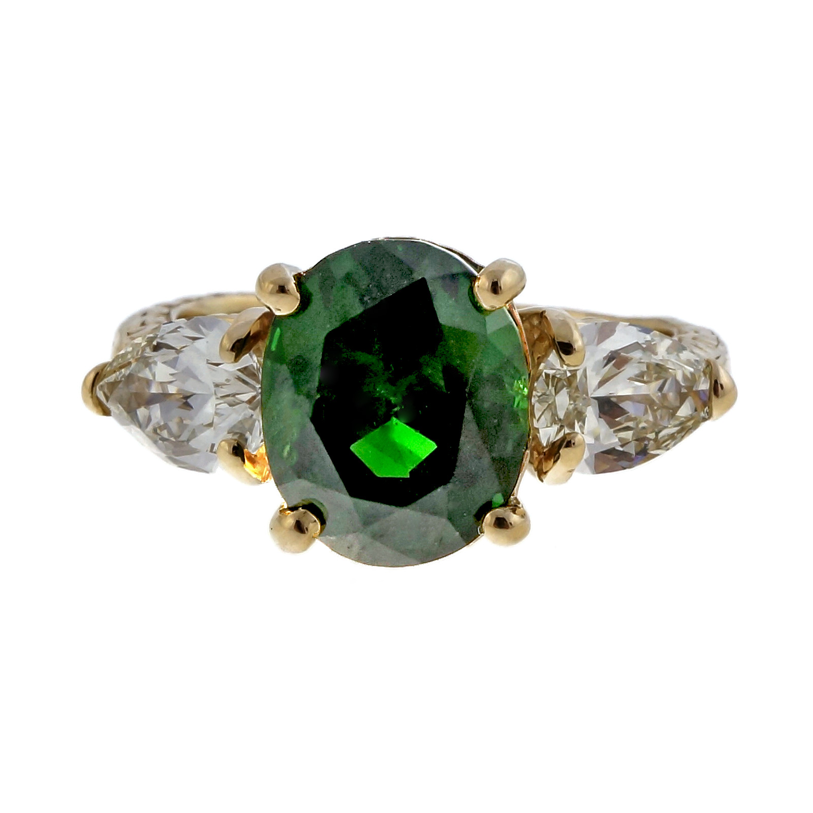 14K Yellow Gold with 4.28ct Garnet  1.40ct Diamond Ring Size 7.25