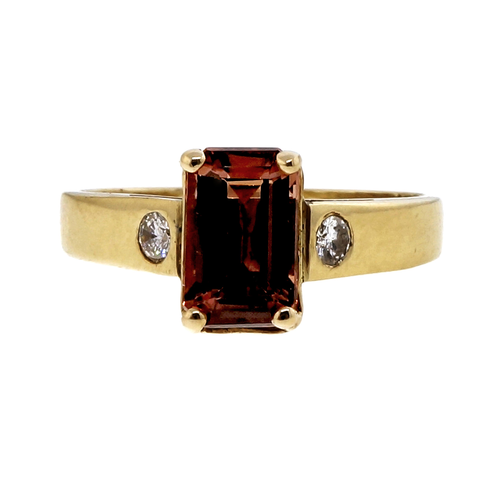 Vintage Rare 14K Yellow Gold 1.25ct Pink Orange Labradorite Ring Size 8.25 