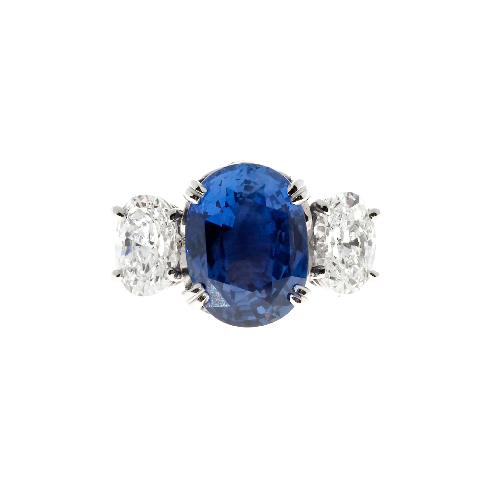 Vintage Platinum with 5.86ct Violet Blue Sapphire and Diamond Ring Size 6.5