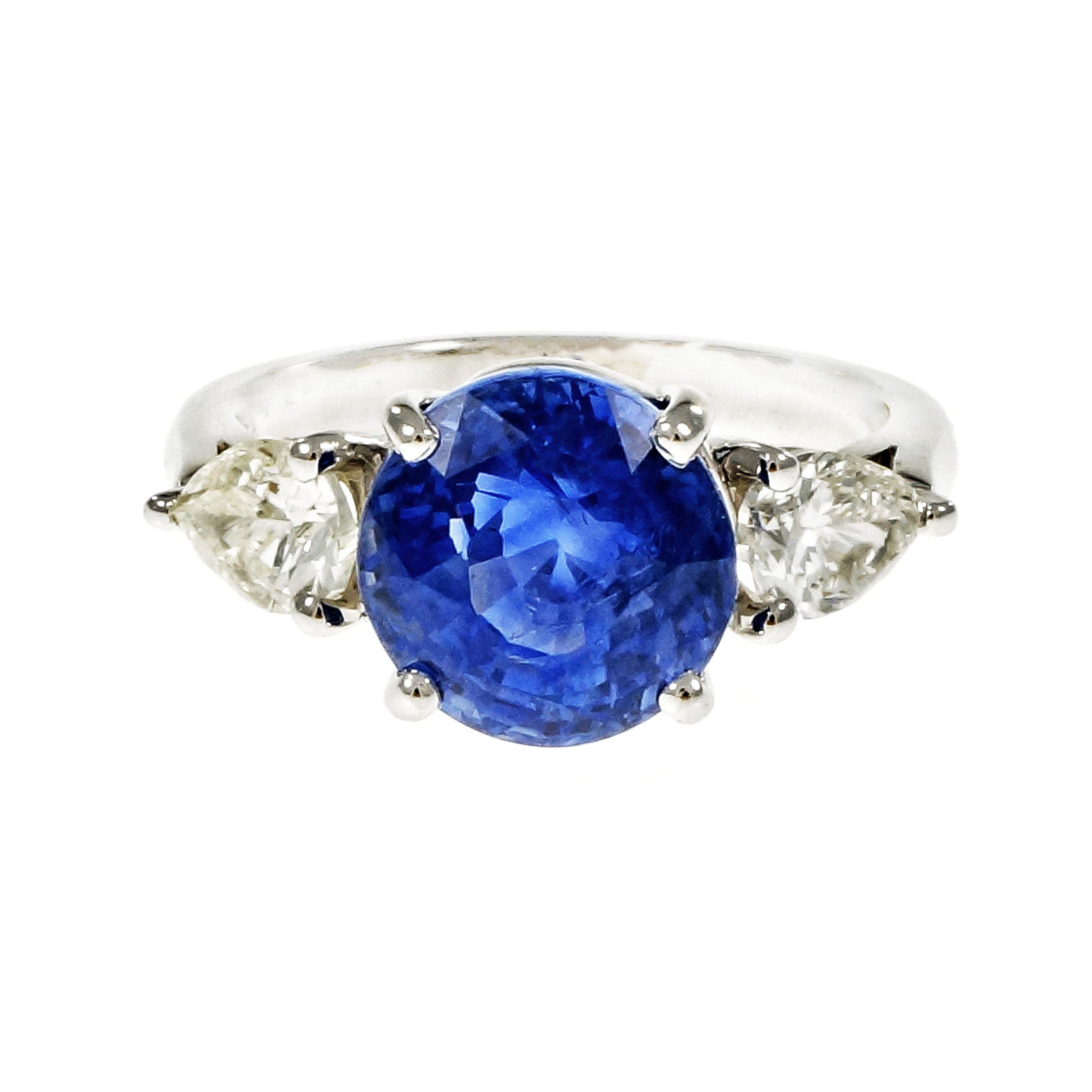 Platinum 6.53ct Sapphire  Diamond Engagement Ring Size 7