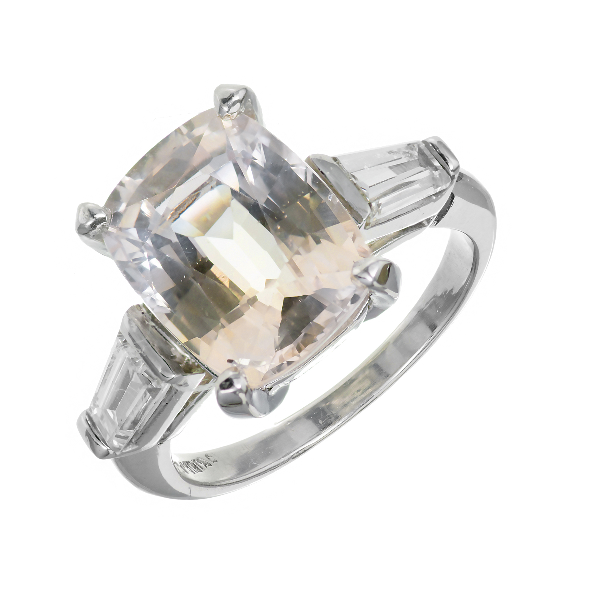 Platinum with Sapphire  Diamond Engagement Ring Size 5
