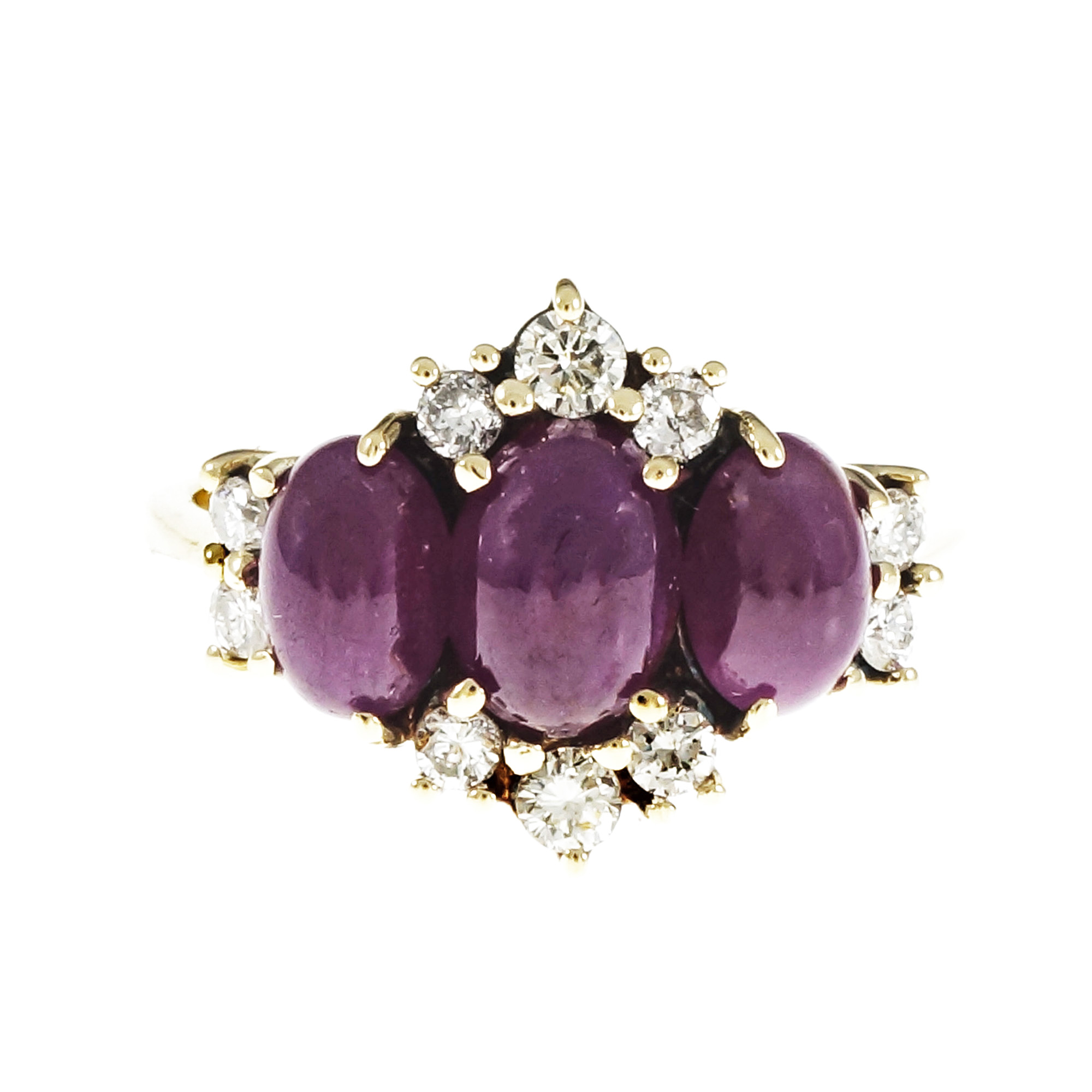14K Yellow Gold with 1.20ct Ruby  0.30ct Diamond Ring Size 5.75
