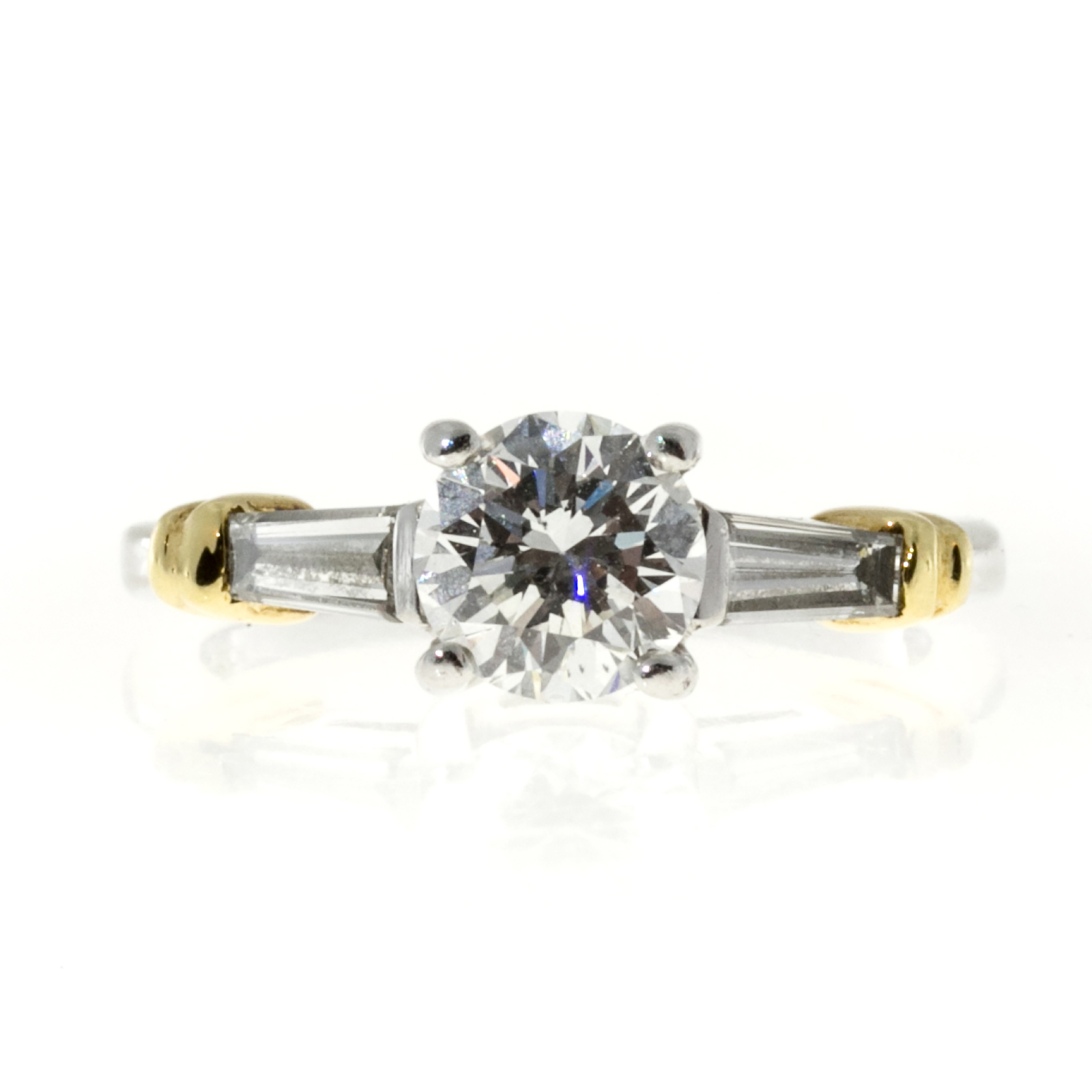 Platinum  18K Yellow Gold with Diamond Ring Size 5.75