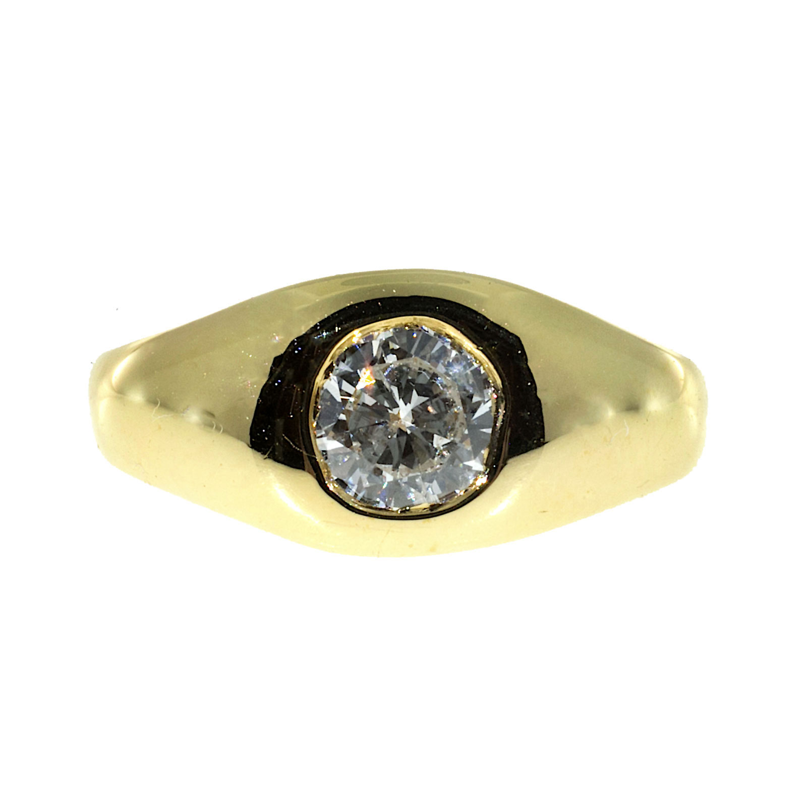 Vintage 14K Yellow Gold 0.46ct Brilliant Cut Diamond Ring Size 3 