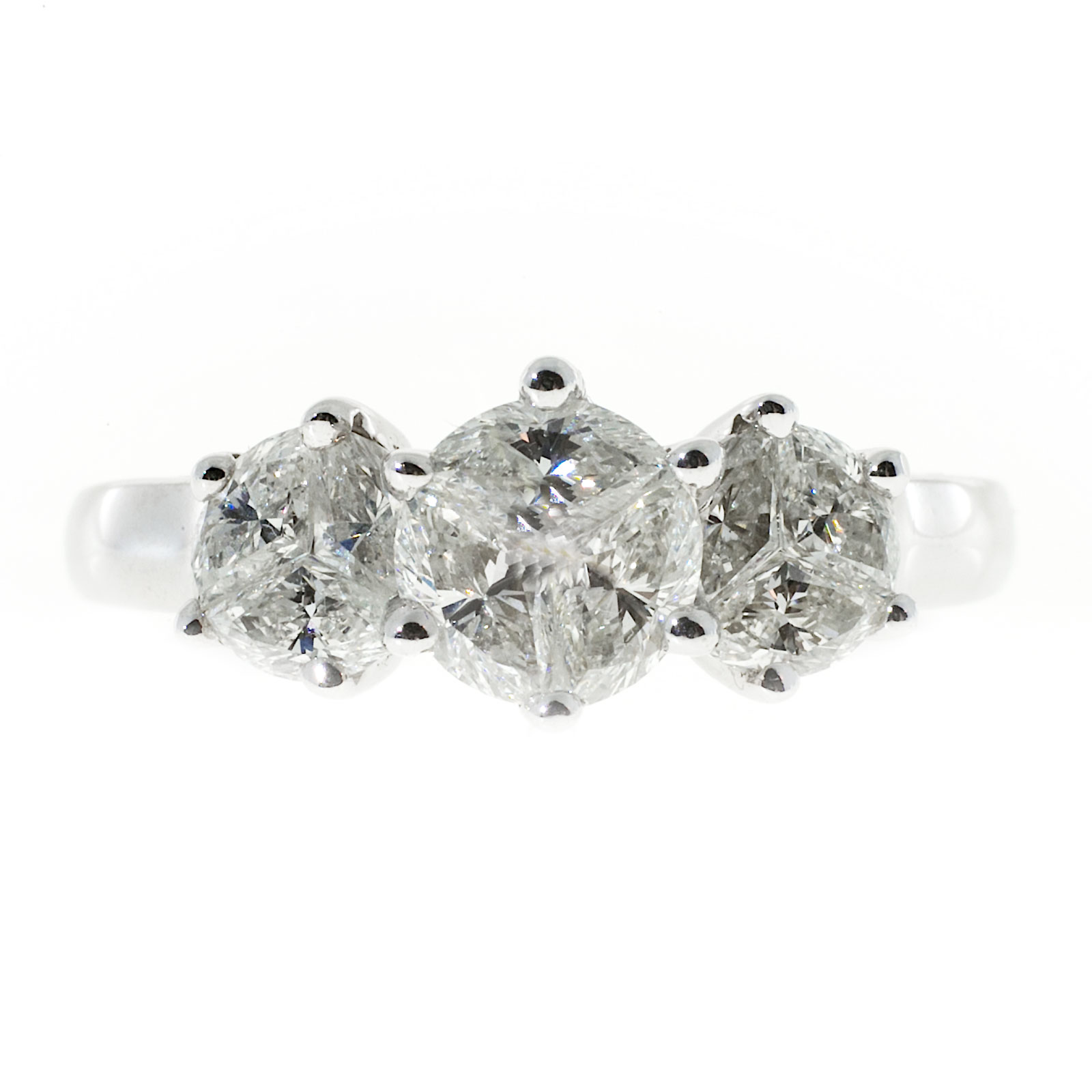 Vintage 14K White Gold with 1.59ct. Diamond Ring Size 8