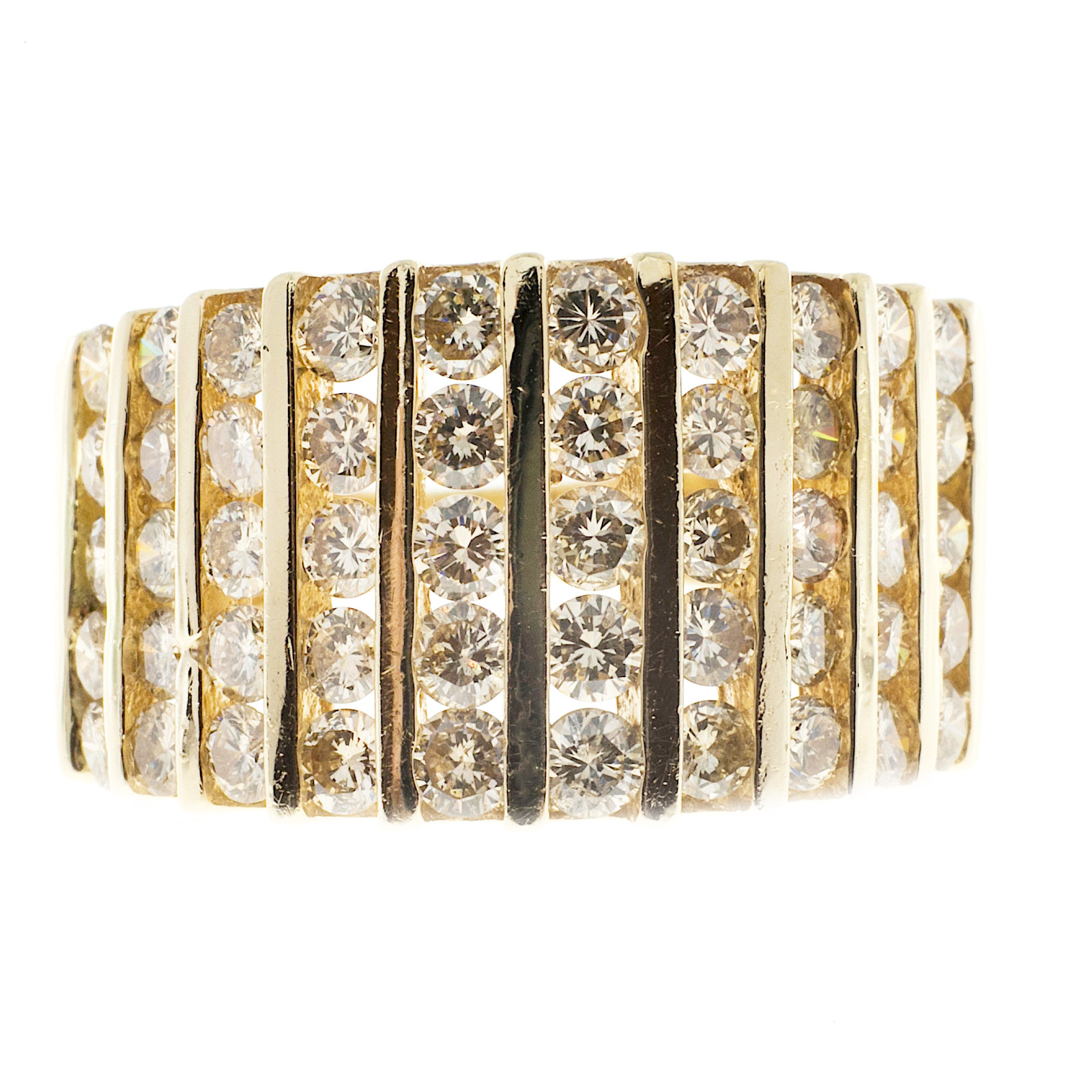 Vintage 14k Yellow Gold 3.00ctw Golden Brown Diamond Ring Size 7 