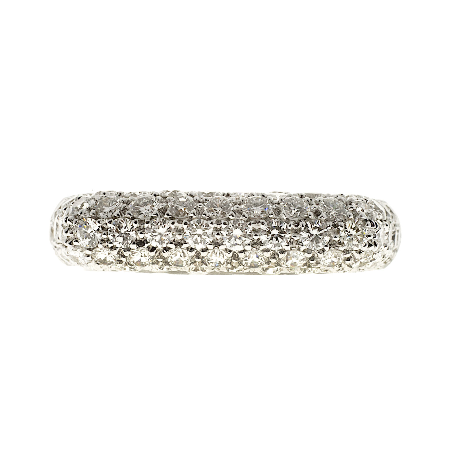 Vintage 14K White Gold with 1.07ct Diamond Dome Ring Size 6.75