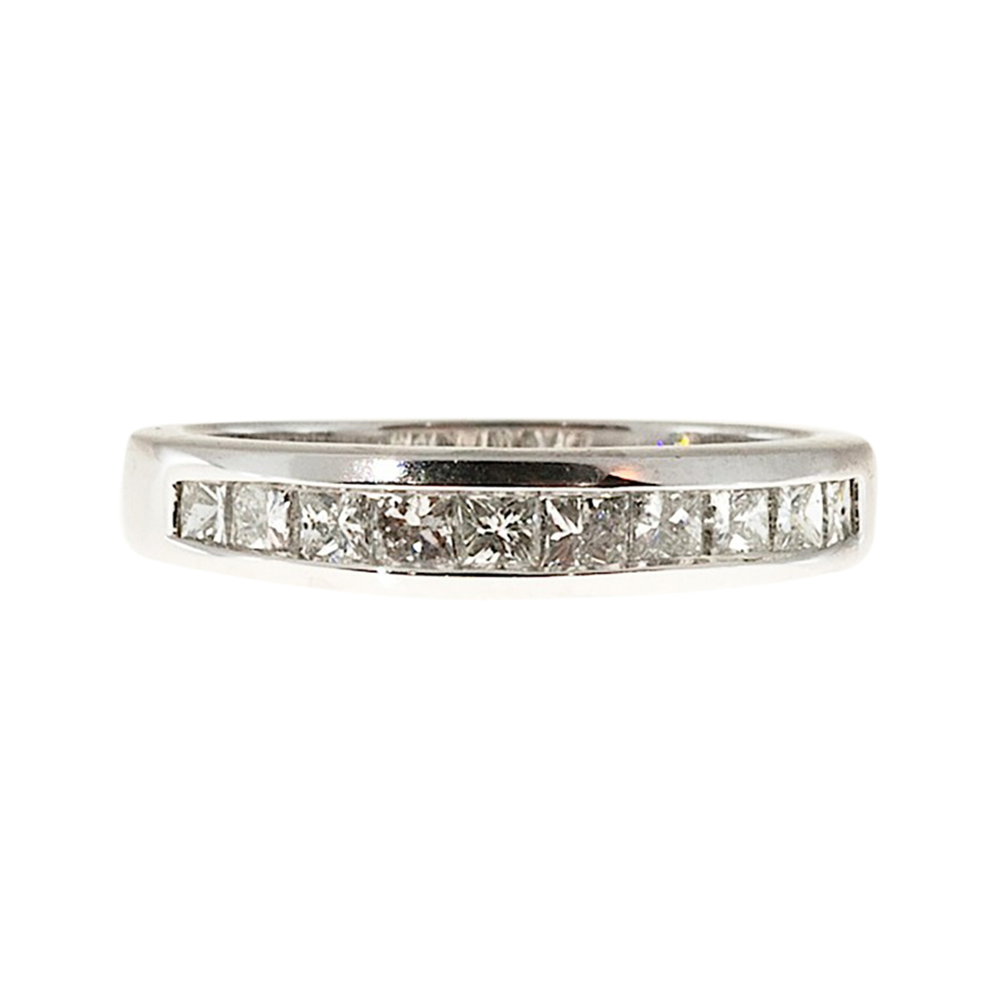 Vintage 950 Platinum  0.75ct Diamond Channel Band Ring Size 7