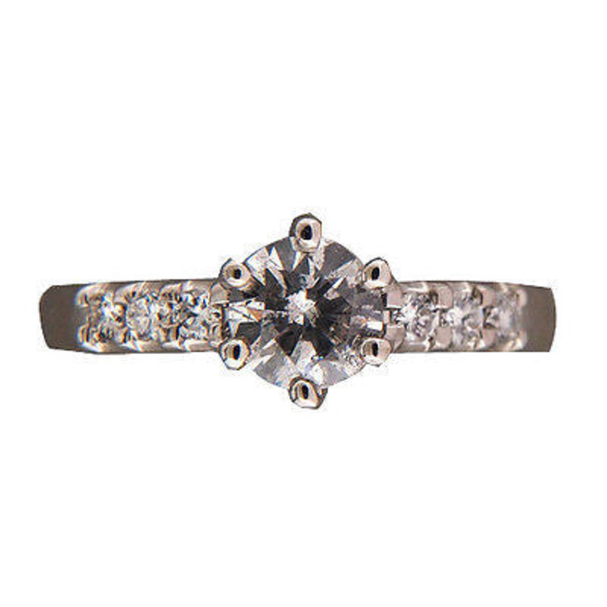 Vintage Platinum Natural Fancy Cut Diamond Ring Size 5.5