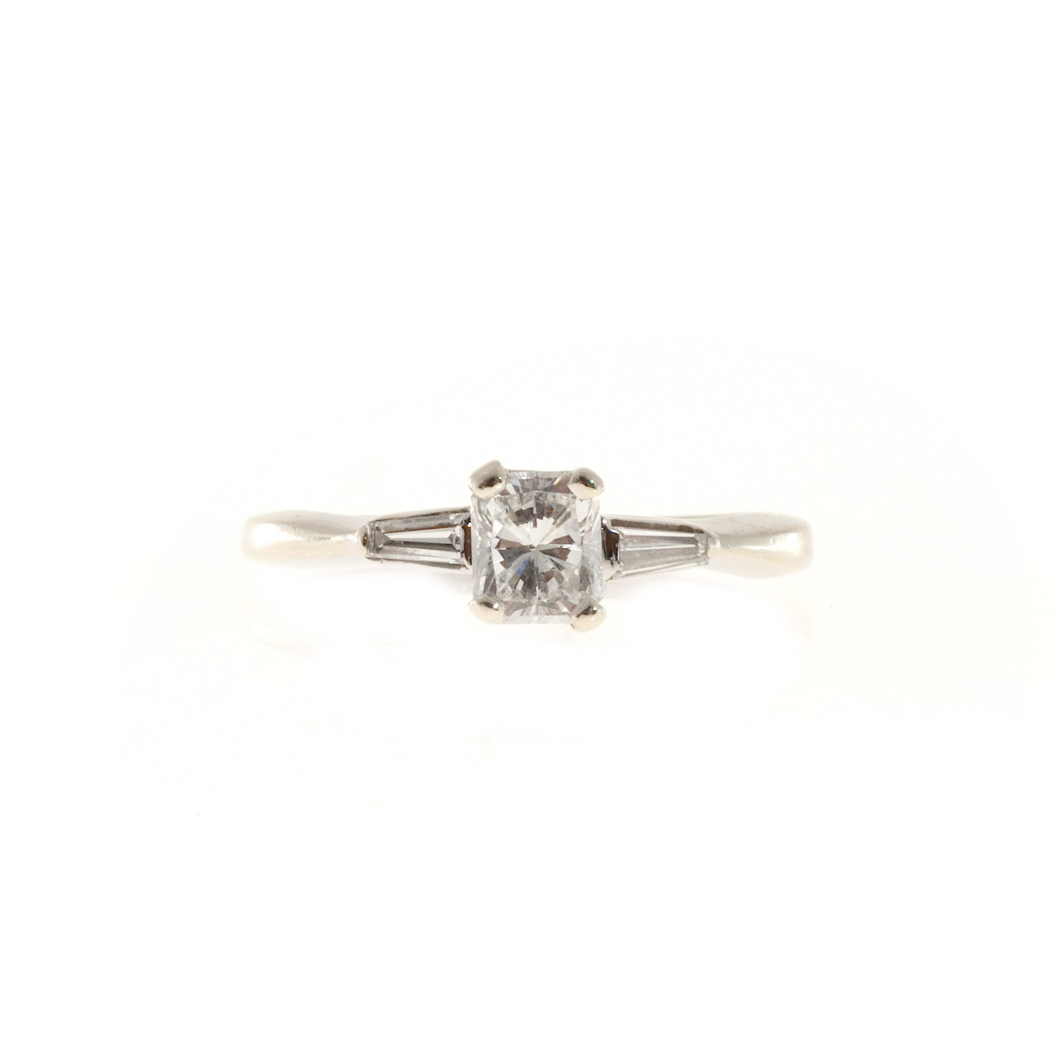 14K White Gold 0.65ct Diamond Ring Size 6.25