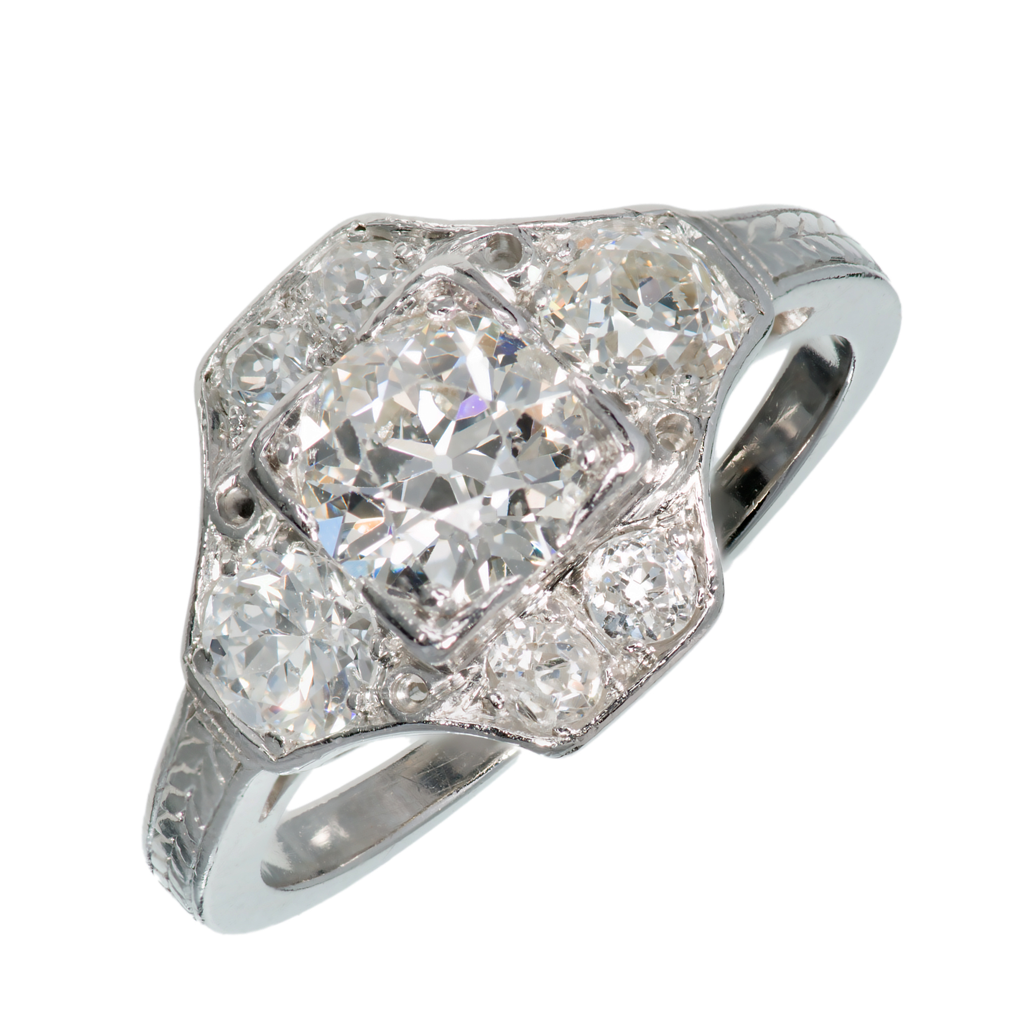 Platinum 1.06ct Diamond Ring Size 5