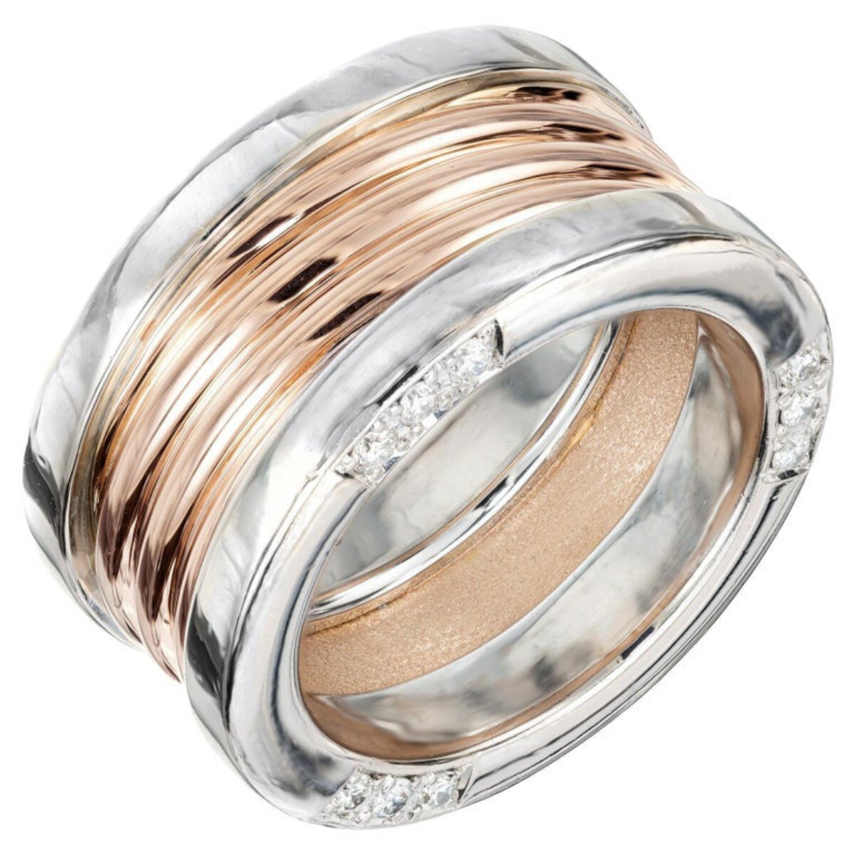 18k Rose and White Gold Vintage Ring Size 8