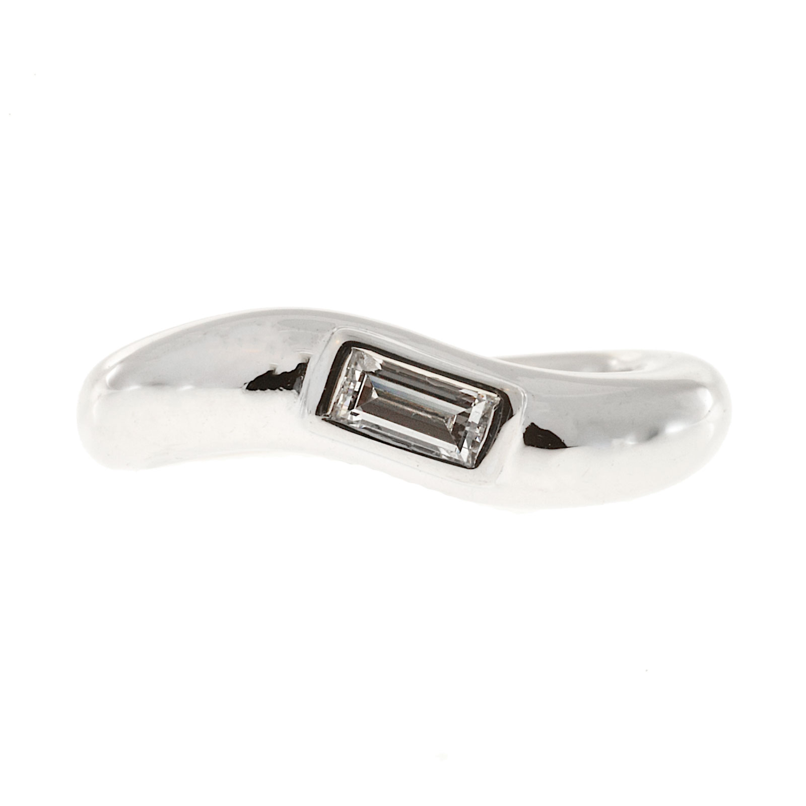 18K White Gold 0.20ct Diamond Swirl Ring Size 4.25