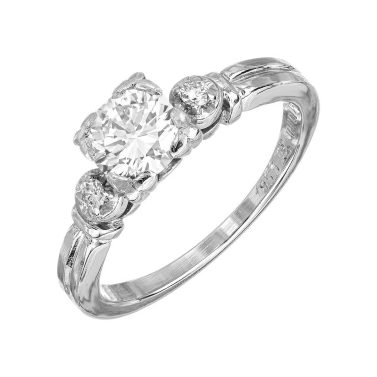 Vintage Platinum Transitional Cut Diamond Art Deco Engagement Ring Size 5