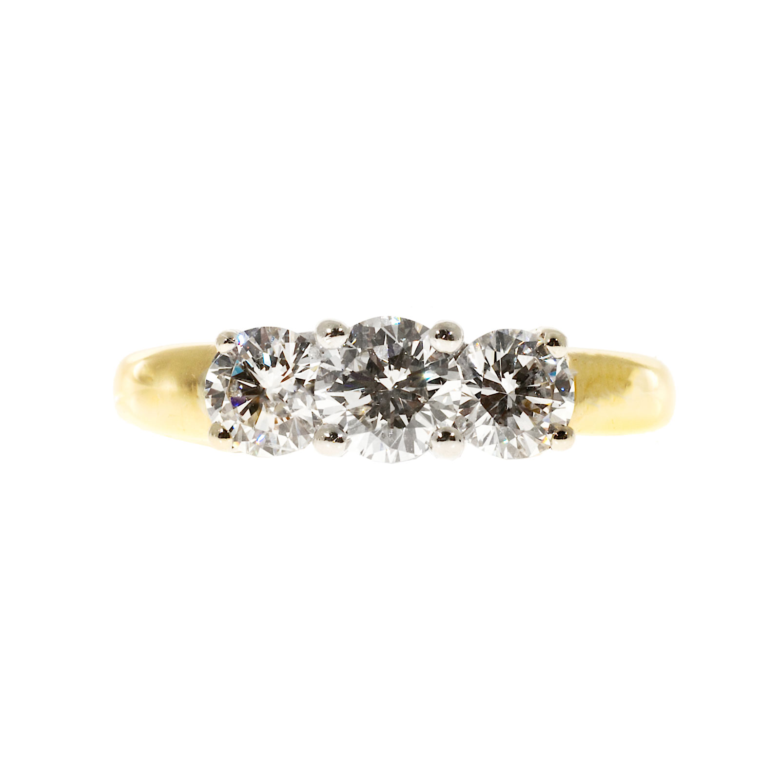 18K Yellow Gold with 1.52ct Diamond Ring Size 8